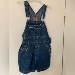 Ladies large Revolt Jean short overalls with pockets and designs